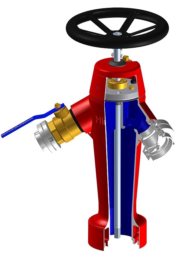Bild: Schnittmodell Hydranten-Oberteile Spezialanfertigung