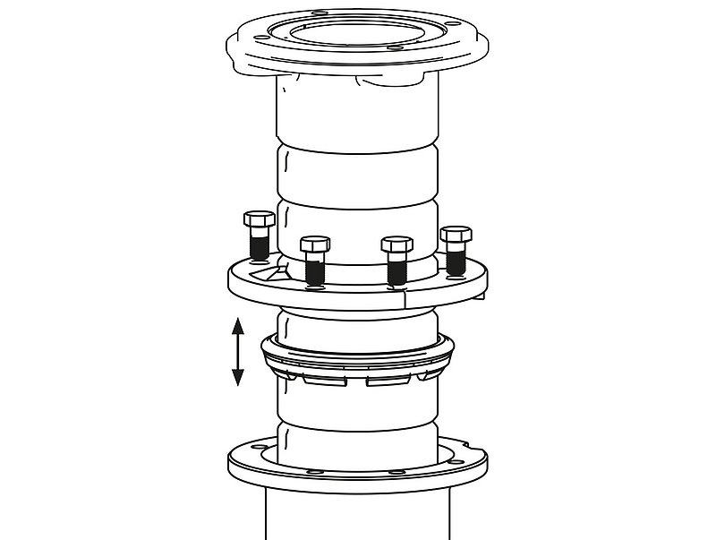 Bild: Hydranten-Unterteil Höhe Verstellung Step1