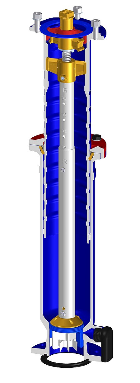 Modello in sezione Parte inferiore idrante Radial