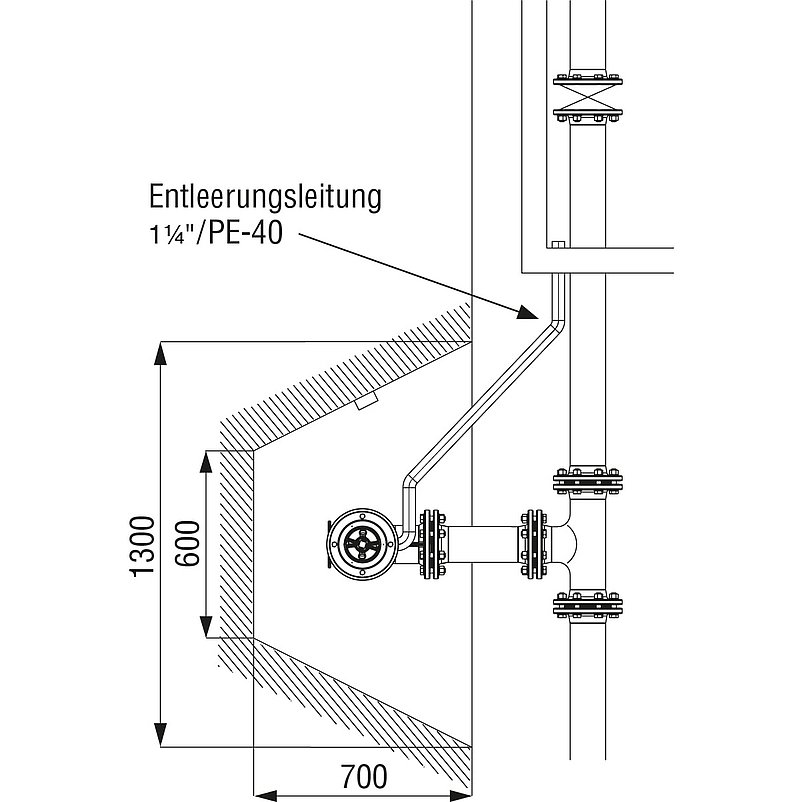 Hydranten-Nische im Tunnel